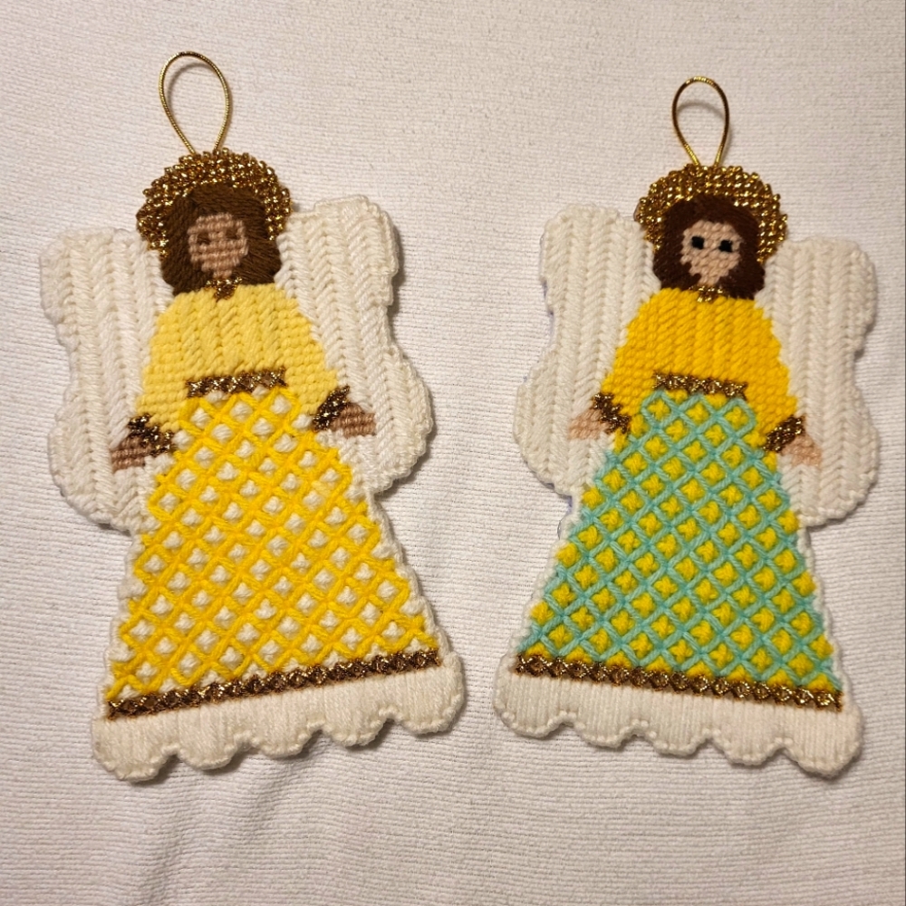 Handcrafted Canvas Needlepount Angels